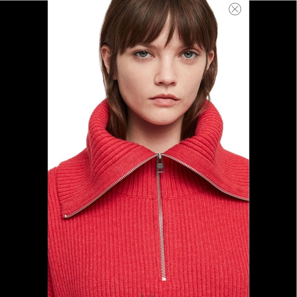 (Sold) ALLSAINTS Ami Roll Neck Sweater in Flamingo - Picture 3 of 8